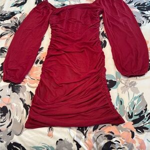 Elegant Red Ruffled Dress